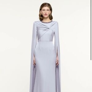 Roland Mouret Cape Sleeve Embellished Gown